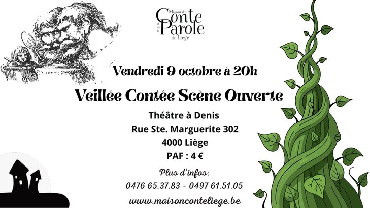Spectacles Veillée contée, scène ouverte, organisée la Maison Conte Liège