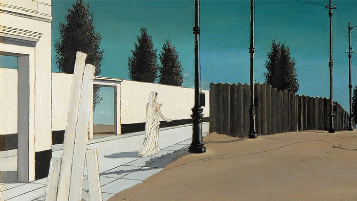 Expositions La Ville lunaire : face cachée tableau Paul Delvaux