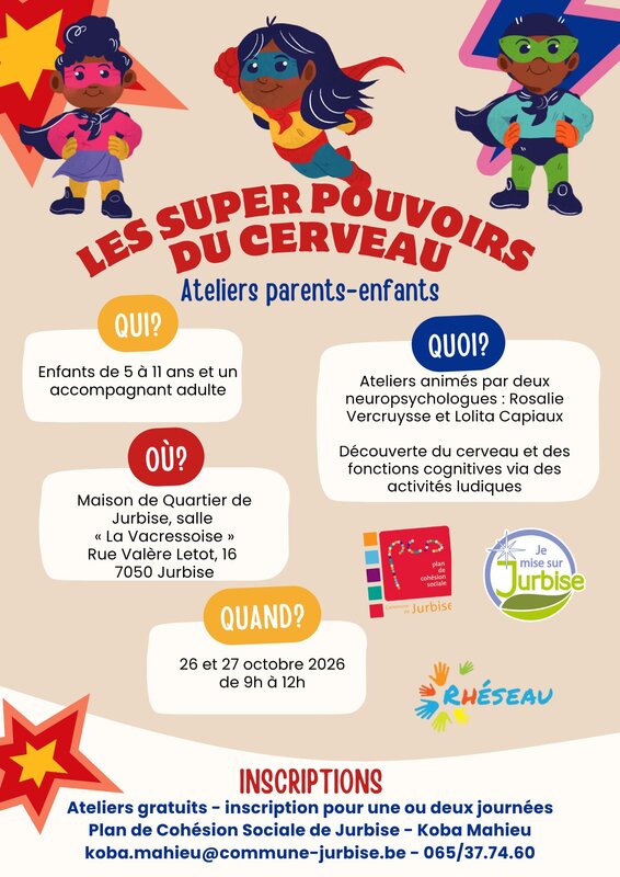 Stages,cours Ateliers parents-enfants  Les superpouvoirs cerveau 