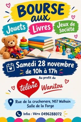 Loisirs Bourse jouets, livres jeux société profit Wanitou