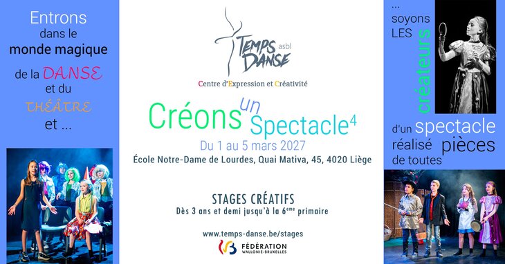 Stages,cours Stage Enfant  Créons spectacle  Danse & Théâtre