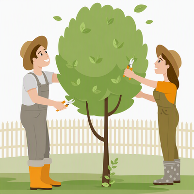 Loisirs Démonstration taille jeunes arbres