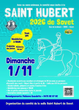 Loisirs Saint Hubert Bénédiction animaux