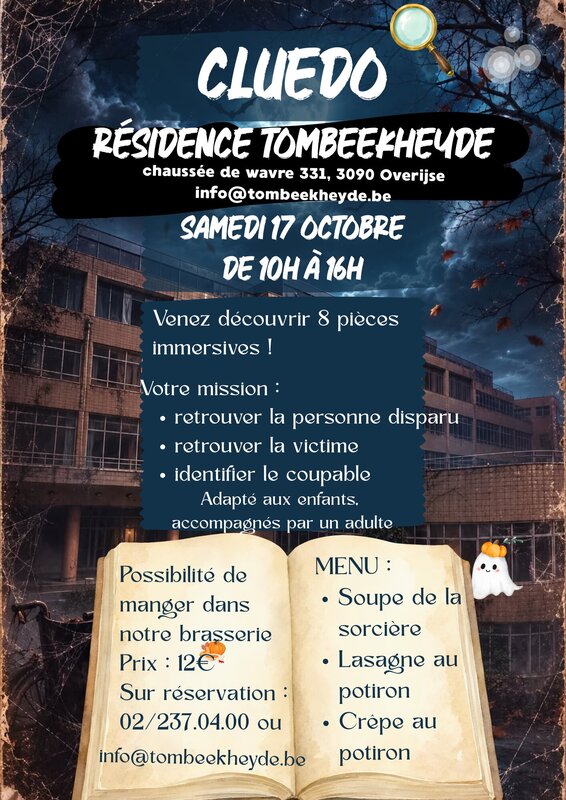 Loisirs Jeu piste Cluedo-Halloween: Disparition Sanatorium