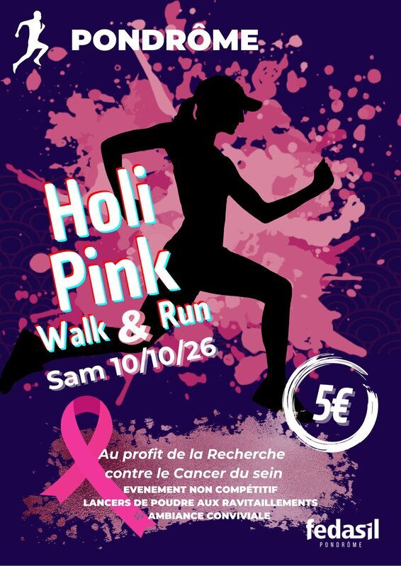 Loisirs Holi Pink Walk & Run: marche course contre cancer sein