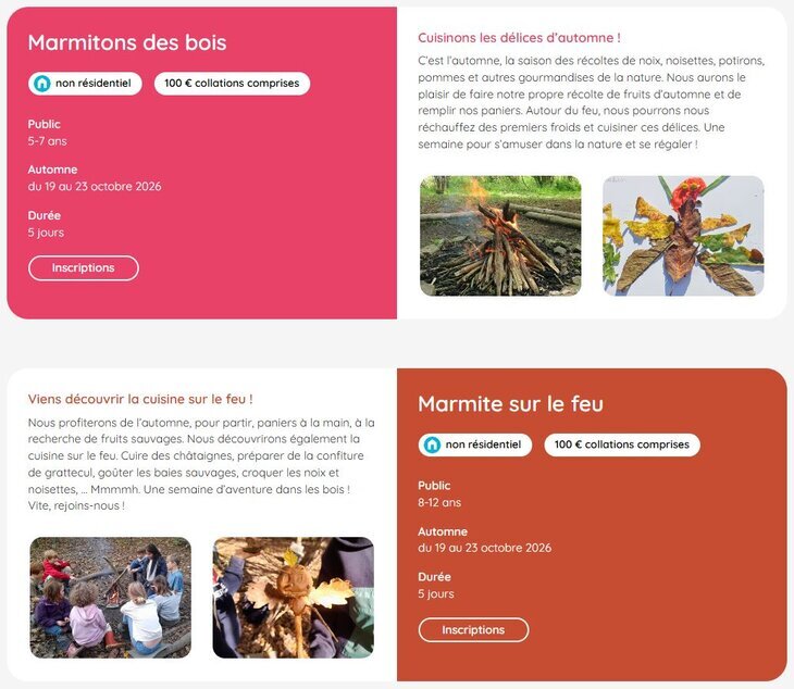 Stages,cours 2 stages nature camp yourtes