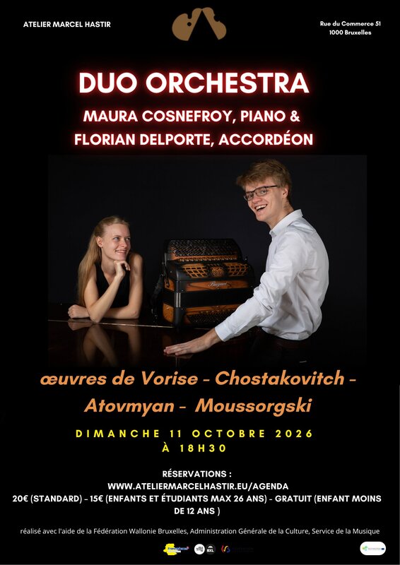 Concerts Duo Orchestra: Maura Cosnefroy, piano & Florian Delporte, accordéon