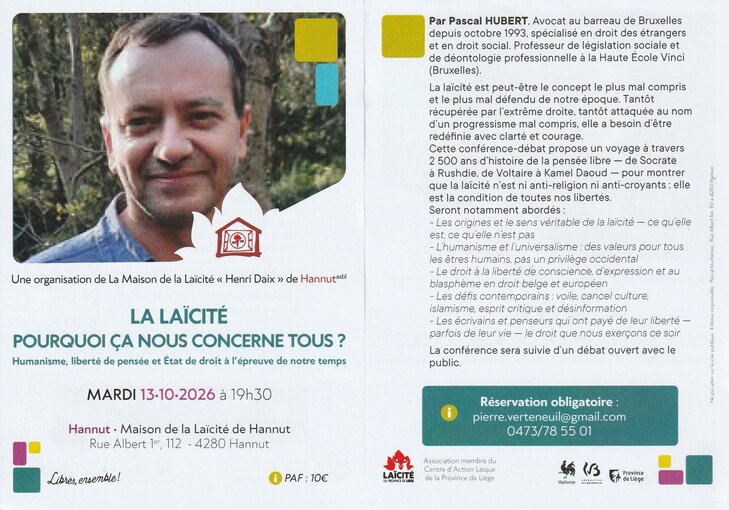 Conférences La laïcité Pourquoi nous concerne tous ?