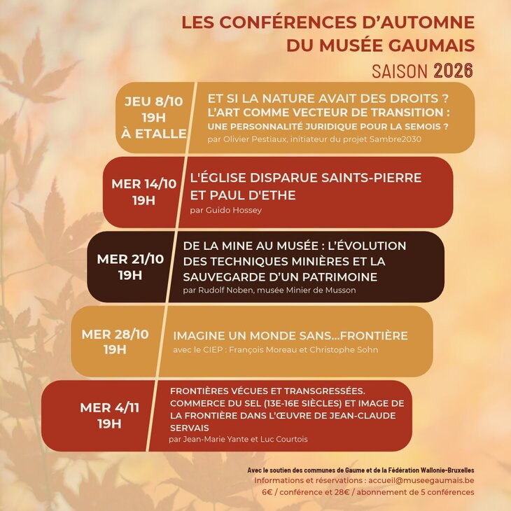 Conférences Conférences d Automne Musée gaumais
