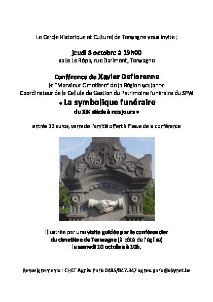 Conférences Conférence symbolique funéraire Xix siècle nos jours