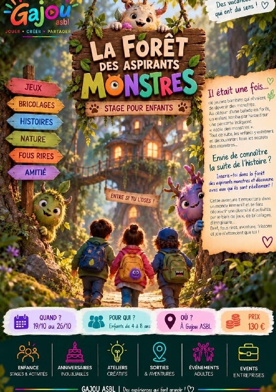 Stages,cours La forêt aspirants monstres