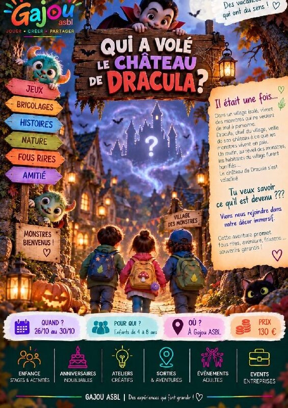 Stages,cours Qui a volé château Dracula