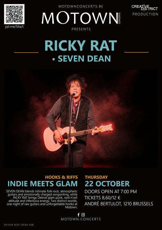 Concerts Ricky • Seven Dean glam punk, rock’n’roll & folk bruxellois
