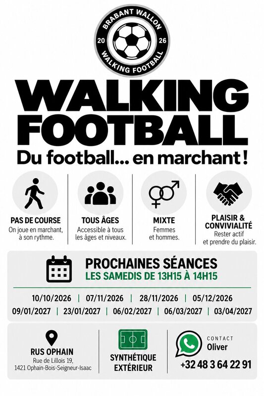 Loisirs ⚽ Walking Football Brabant Wallon