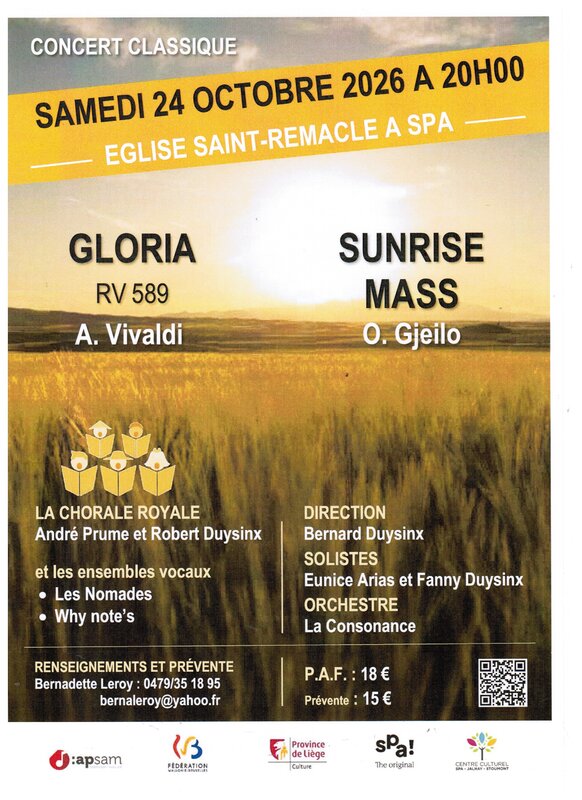 Concerts Concert Gloria Vivaldi Ola Gjeilo