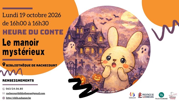 Spectacles Heure conte la bibliothèque Rachecourt | manoir mystérieux