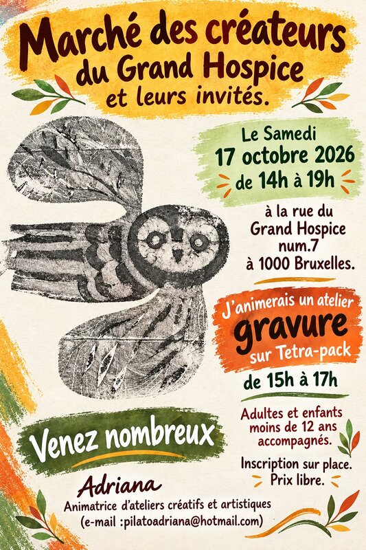 Loisirs Marché d artistes atelier gravure tetra-pack
