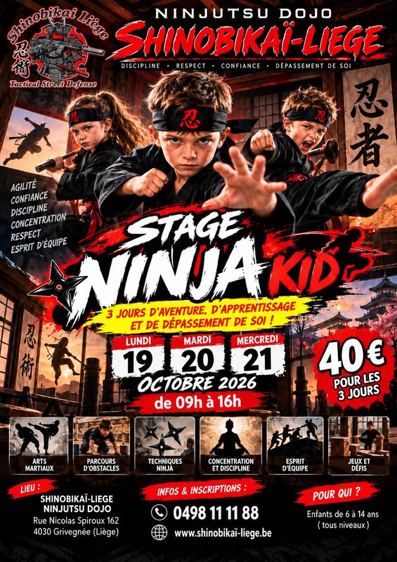 Stages,cours Stage Ninja Kid s