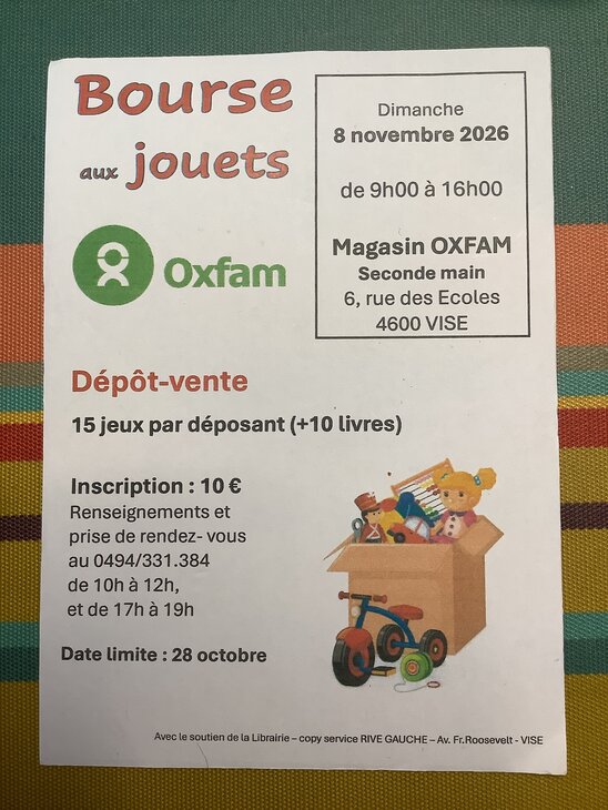 Loisirs Bourse jouets Oxfam