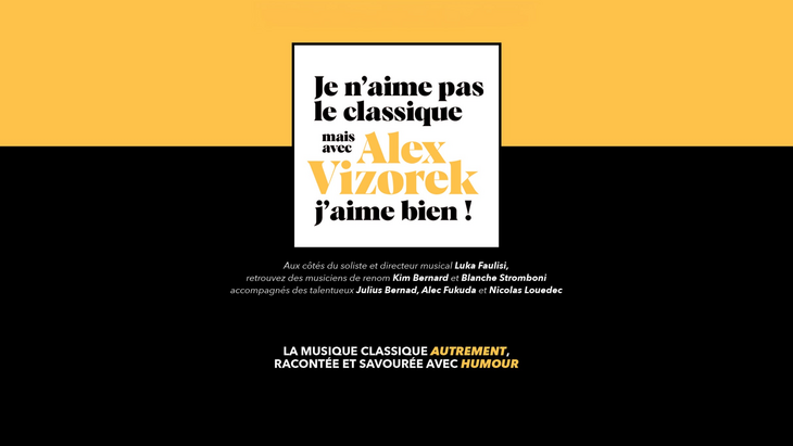 Spectacles Je n’aime le Classique, mais avec Alex Vizorek j’aime bien