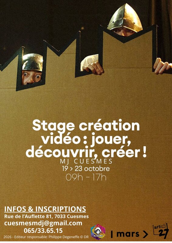 Stages,cours Stage création vidéo: jouer, découvrir, créer 