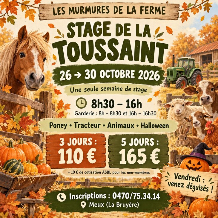 Stages,cours Stage la Toussaint la ferme