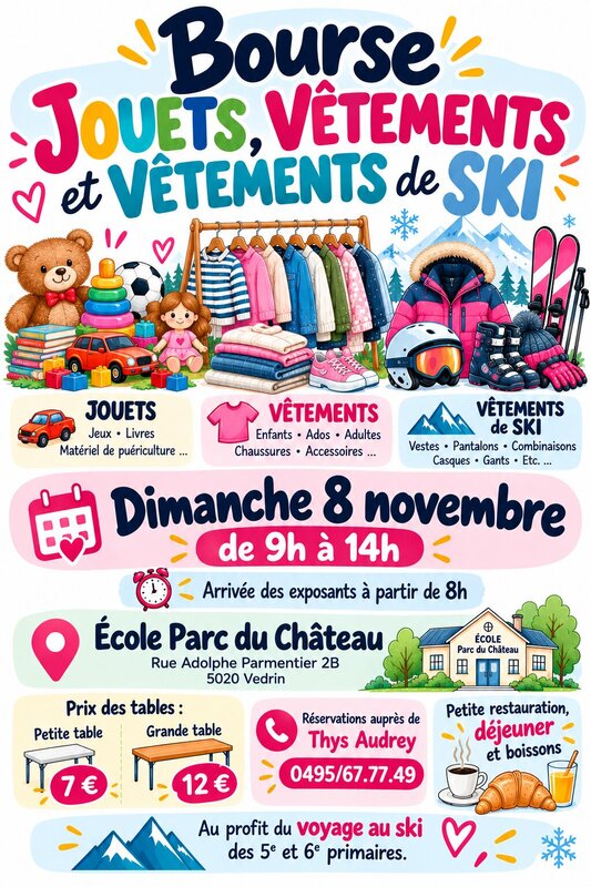 Loisirs Bourse jouet, vêtement, vêtement ski