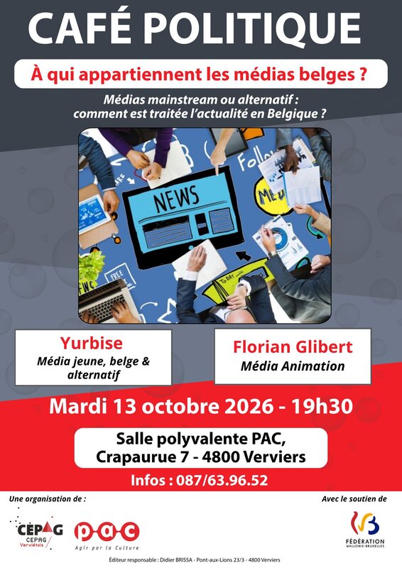 Conférences Café Politique - qui appartiennent médias belges ?