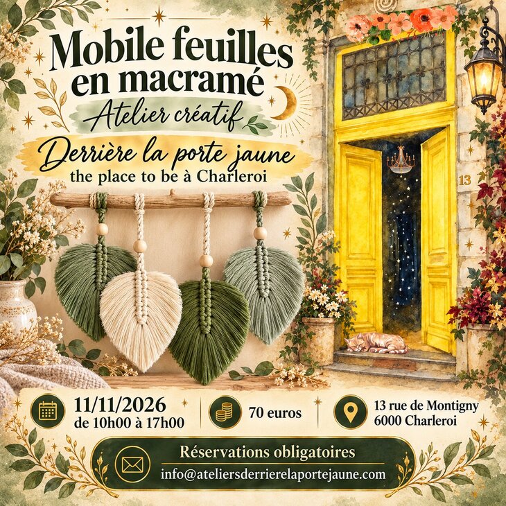 Stages,cours Réalisation d un mobile feuilles macramé