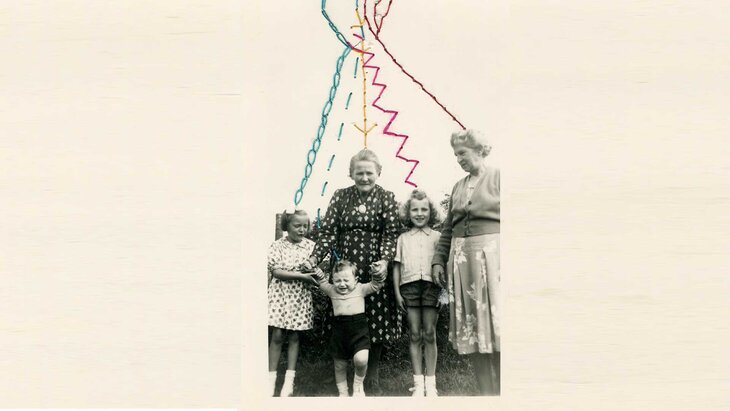 Stages,cours Broderie collage photo famille avec Cathy Alvarez