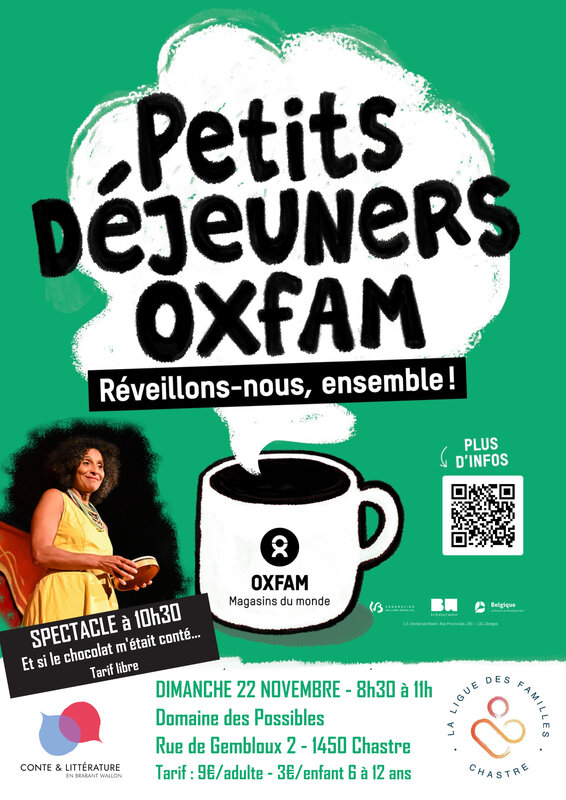 Loisirs Petits déjeuners Oxfam spectacle si chocolat m était conté 
