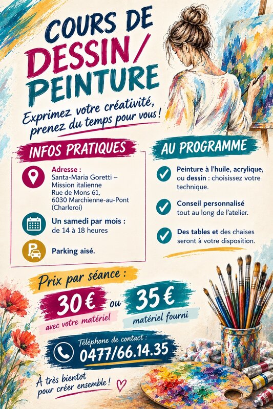 Stages,cours Atelier Dessin/Peinture