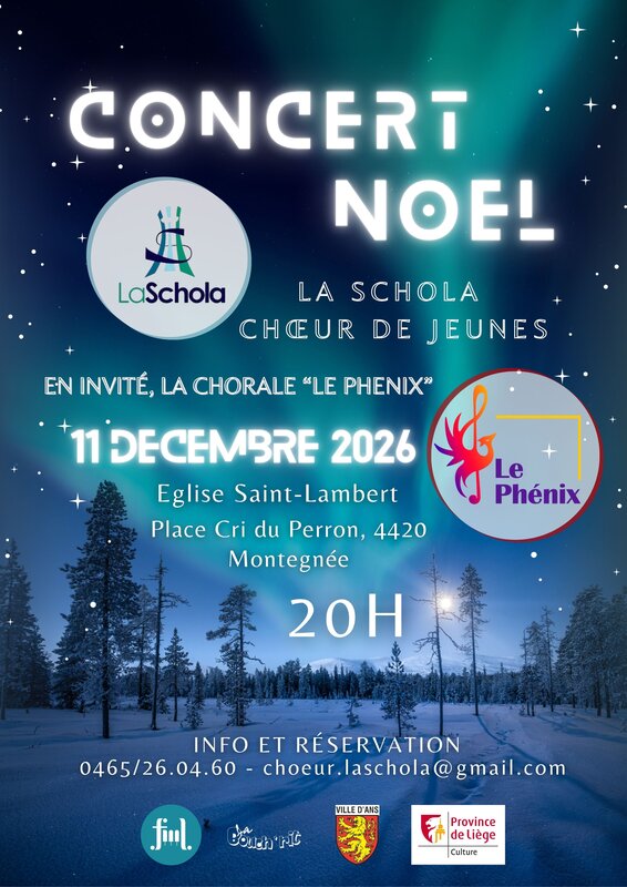 Concerts La Schola - Choeur jeunes son invité, chorale Phénix  - NoËl