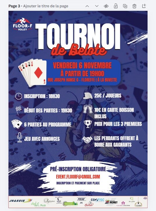 Loisirs Tournoi Belotte
