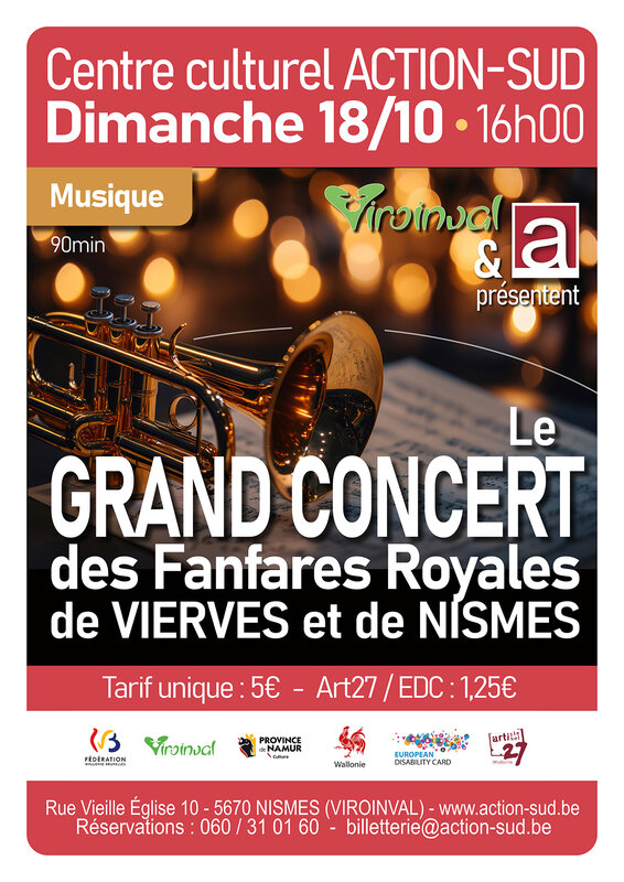 Concerts Grand concert fanfares Nismes Vierves