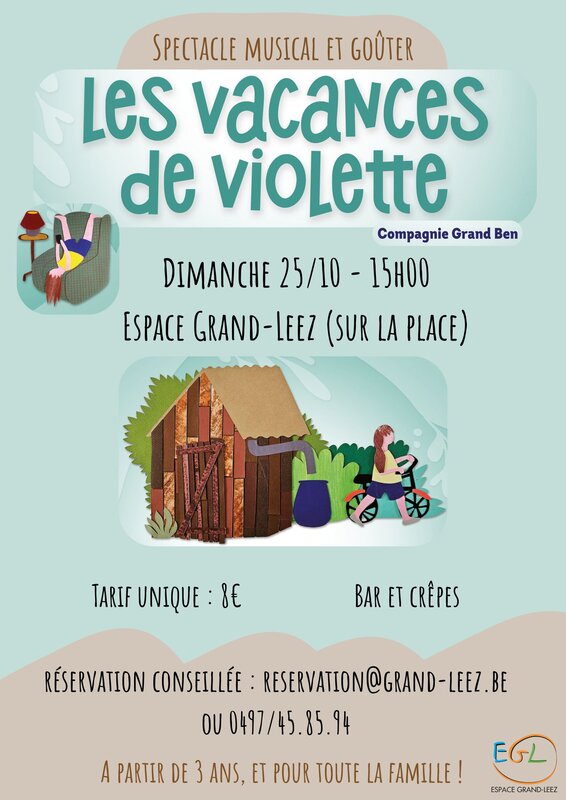 Spectacles Le spectacle musical gouter  Les vacances Violette 