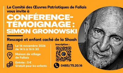 Conférences ? Conférence-témoignage : Simon Gronowski