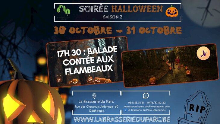 Loisirs Balade contée flambeau - Halloween la brasserie Parc