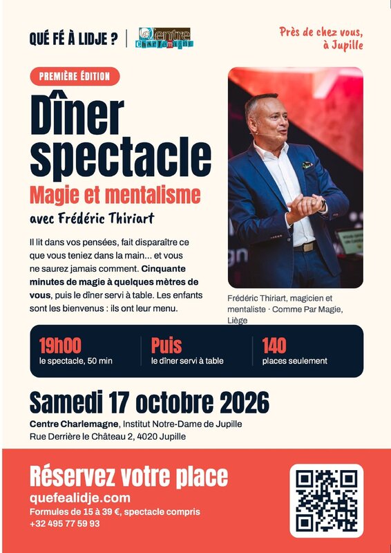 Spectacles Dîner spectacle : magie mentalisme avec Frédéric Thiriart