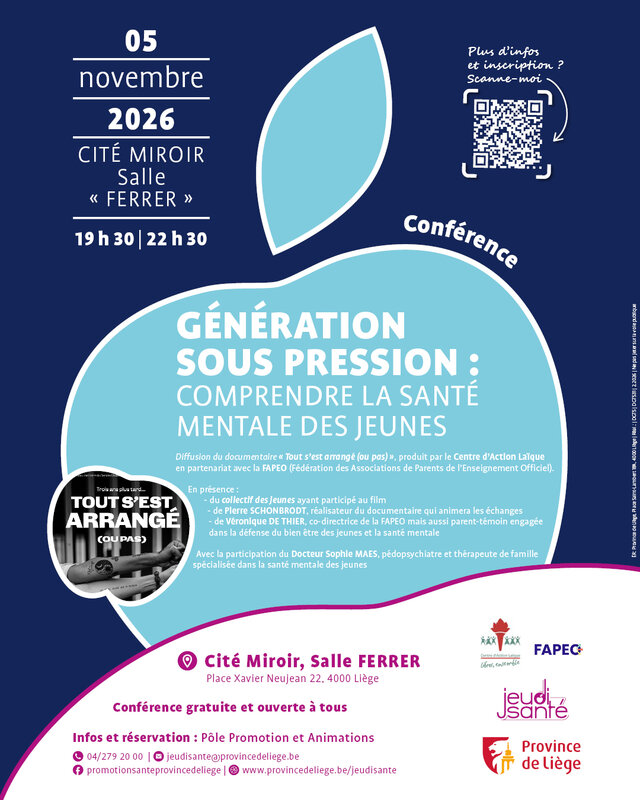 Conférences JeudiSanté : Génération sous pression : comprendre santé mentale jeunes
