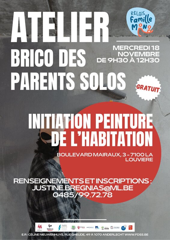 Stages,cours Relais Familles Mono Louvière - Initiation la peinture bâtiment