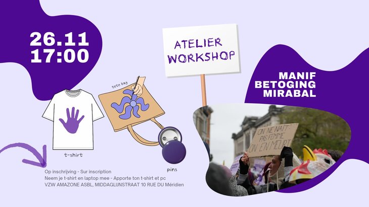 Stages,cours Atelier créatif pour manifestation lutte contre violences genre