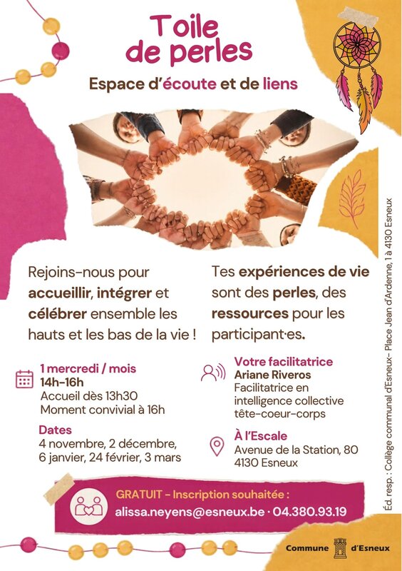 Stages,cours Cercles d’entraide Toile perles »