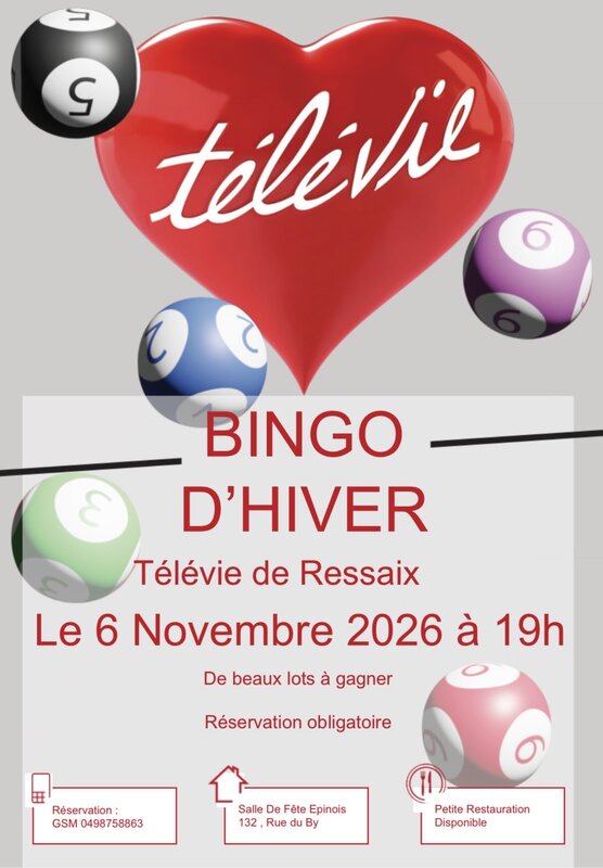 Loisirs Bingo Télévie Ressaix