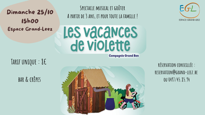 Spectacles Spectacle musical gouter : Vacances Violette