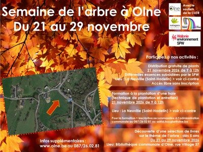 Loisirs Semaine l’arbre Olne - Distribution gratuite plants formation la plantation