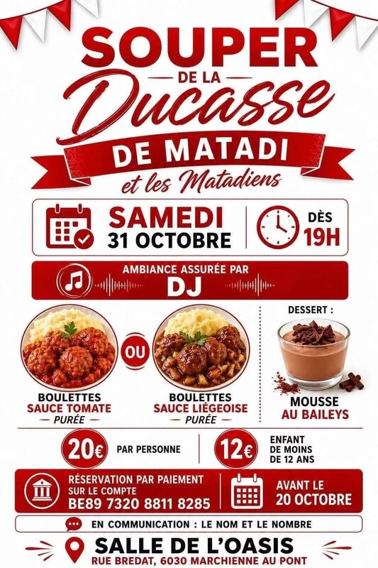 Soirées Souper la ducasse Matadi