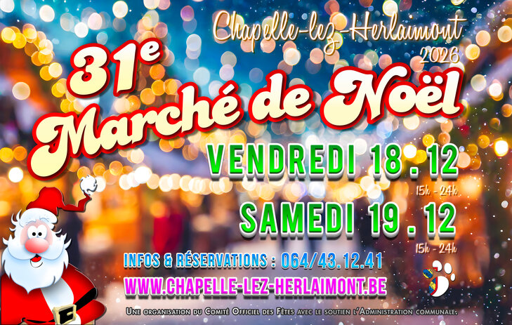 Marchés de Noël 31e marché Noël Chapelle-lez-Herlaimont