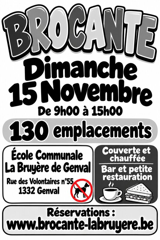  Brocante école communale Bruyère Genval