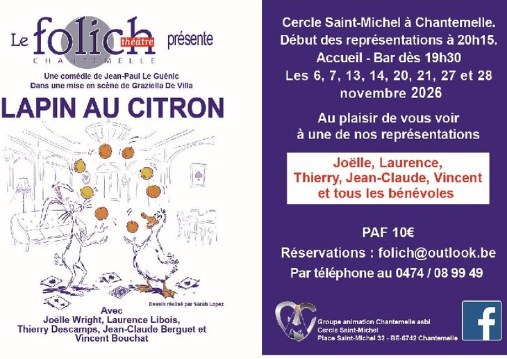 Spectacles Théâtre - Comédie  Lapin Citron